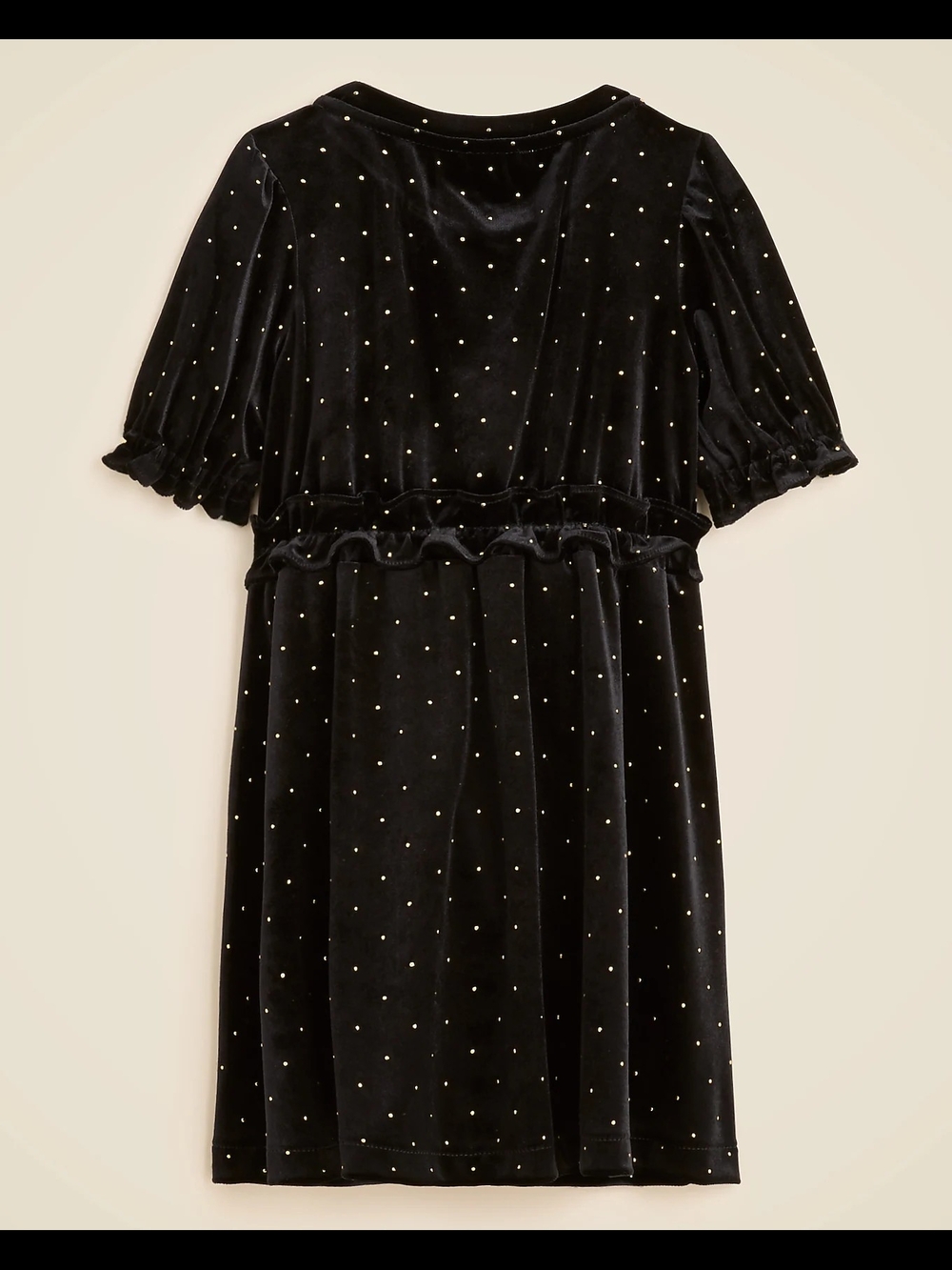 Crewcuts Girls Velvet Tiered Dress With Gold Studs, 8, Black/ Gold - Picture 2 of 9